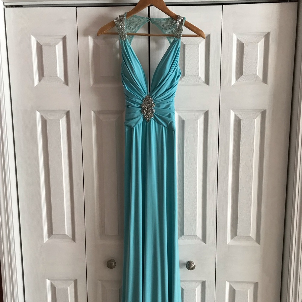 Sheri Hill blue prom dress
